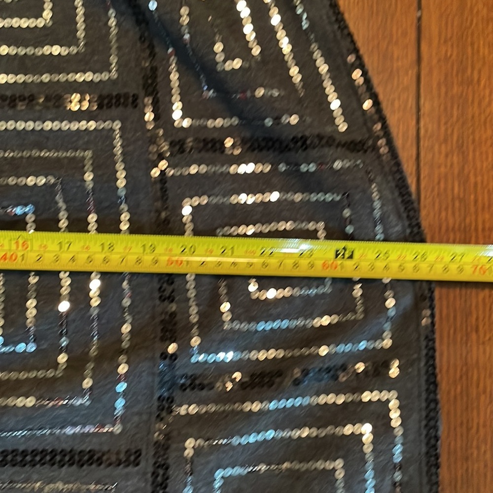 Sequined Lined Maxi Skirt. Elegant. Gray. Size 18 - Picture 10 of 12